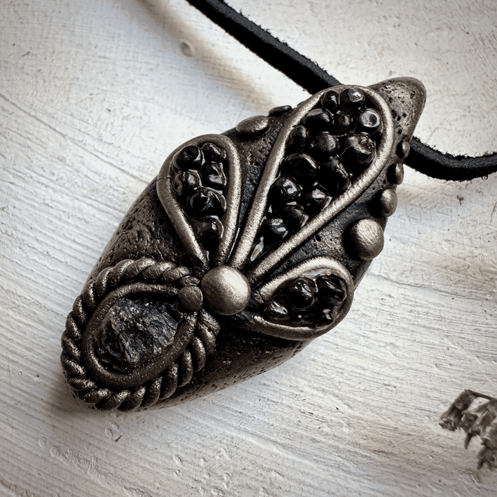 Moldavite and Red Garnet Necklace - FairyGardenGlow