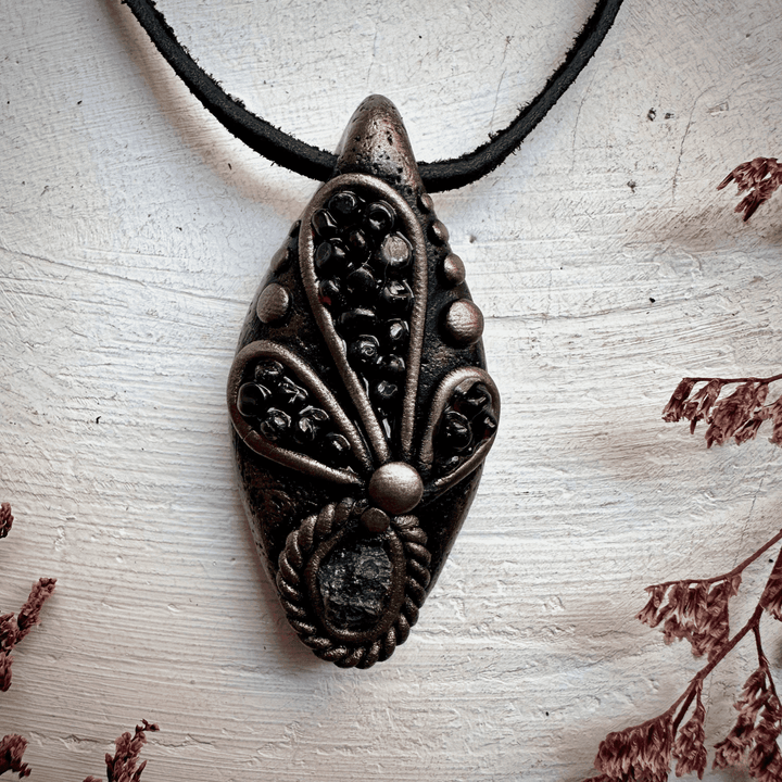 Moldavite and Red Garnet Necklace - FairyGardenGlow