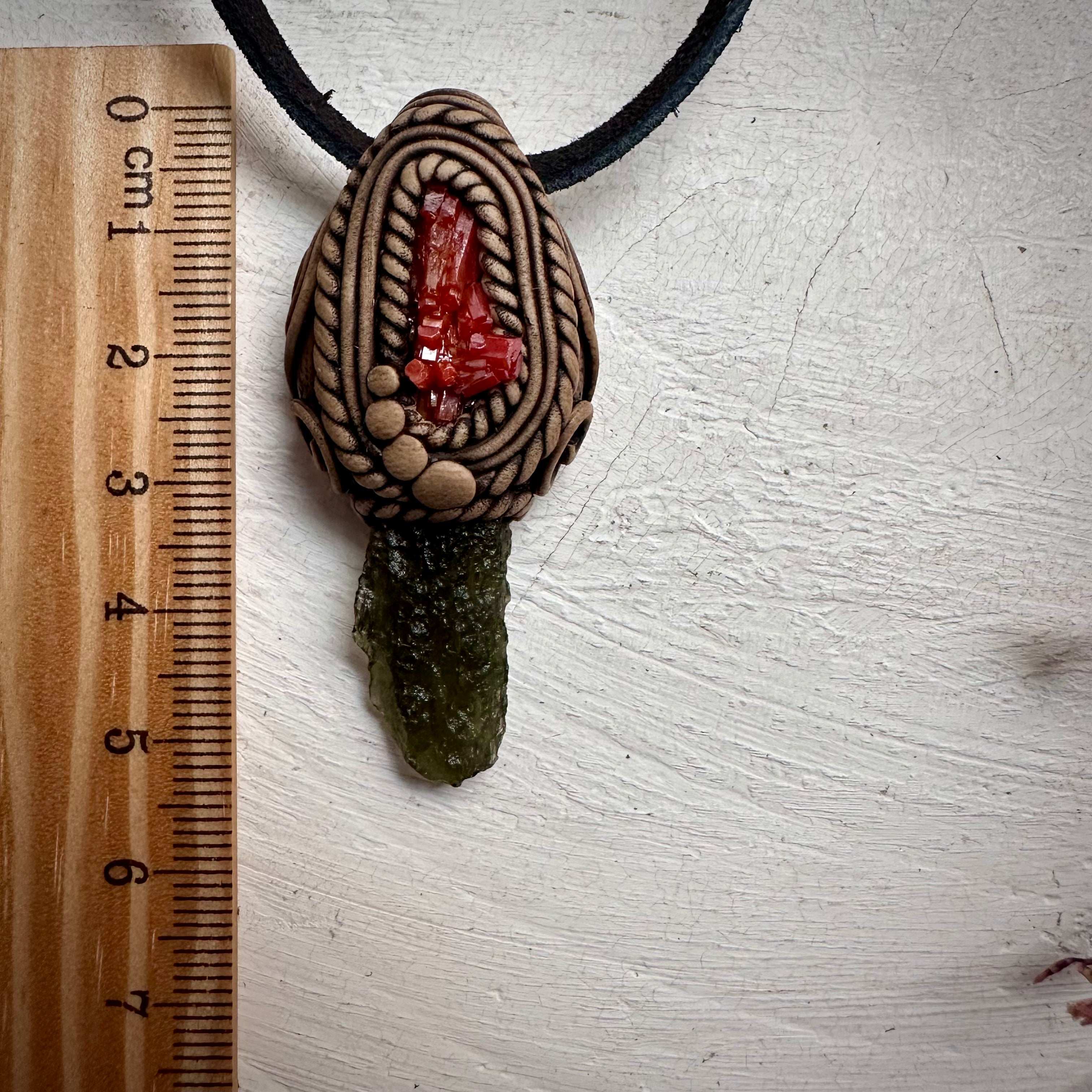 Moldavite and Vanadinite Necklace - FairyGardenGlow