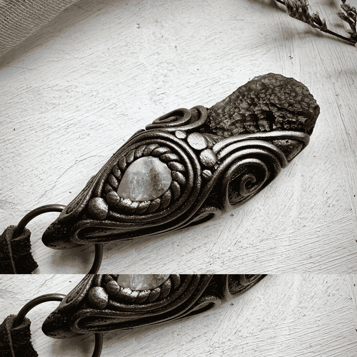 Moldavite and Boulder Opal Necklace - FairyGardenGlow