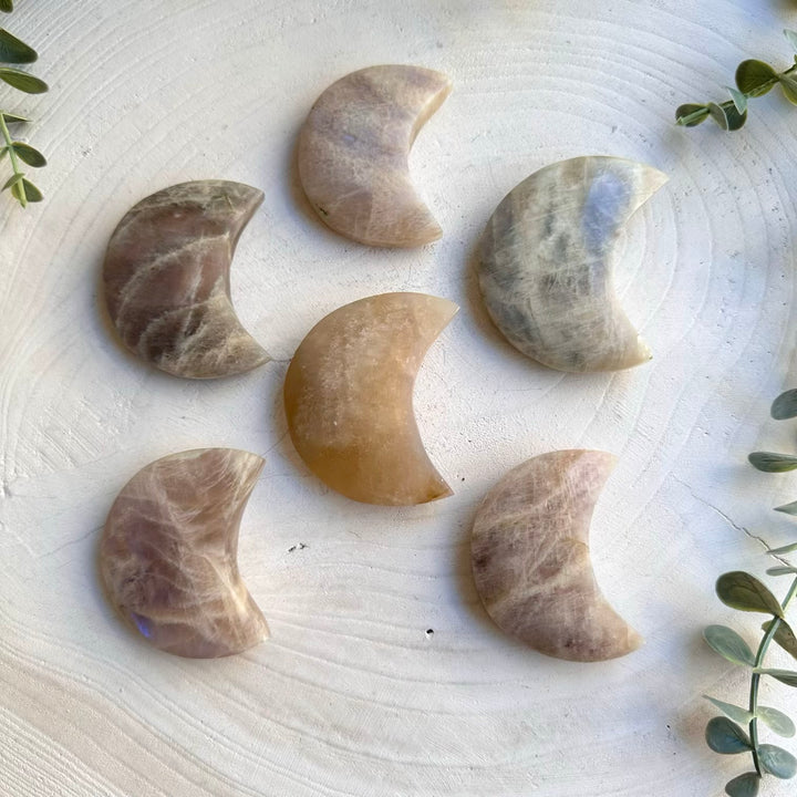 Natural moonstone crystal moon for collectors