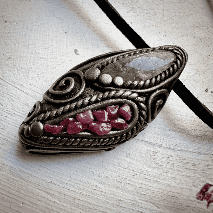 Morganite and Ruby Necklace - FairyGardenGlow