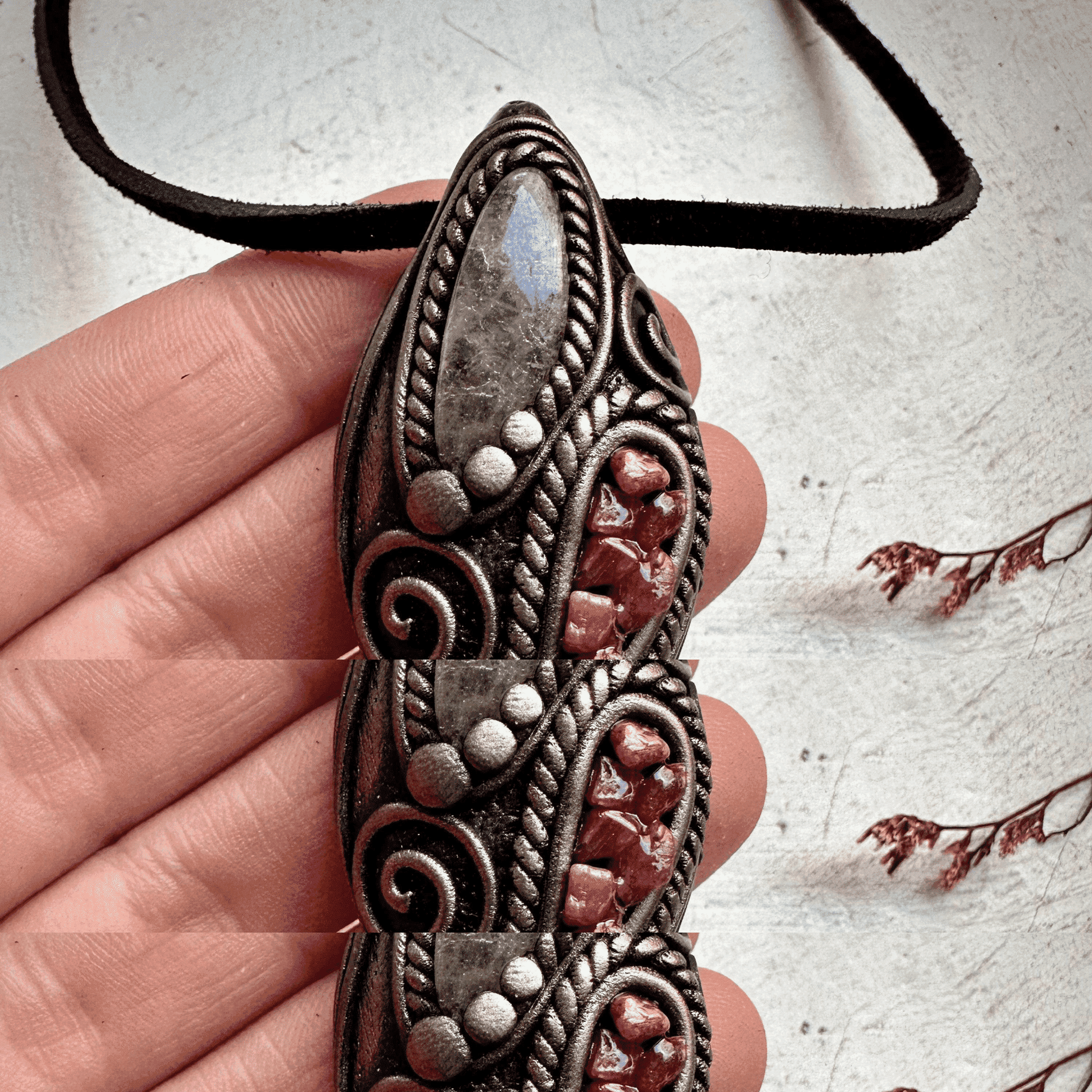Morganite and Ruby Necklace - FairyGardenGlow