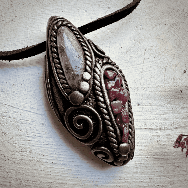 Morganite and Ruby Necklace - FairyGardenGlow