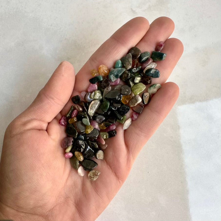 Tourmaline Mix Chips – Natural Multicolor Tourmaline Stones Lot, Small Healing Crystals for Protection & Balance - FairyGardenGlow