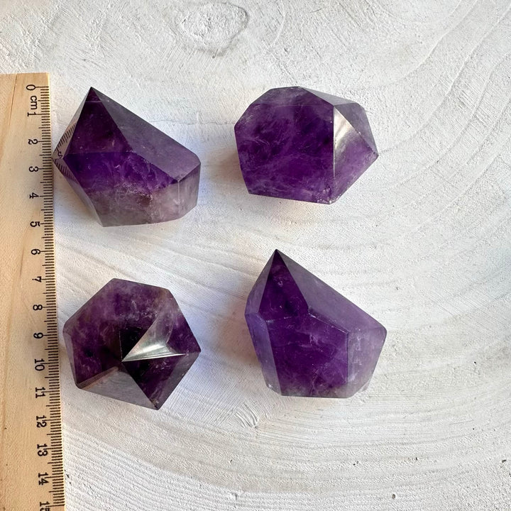 Amethyst crystal point used for energy healing