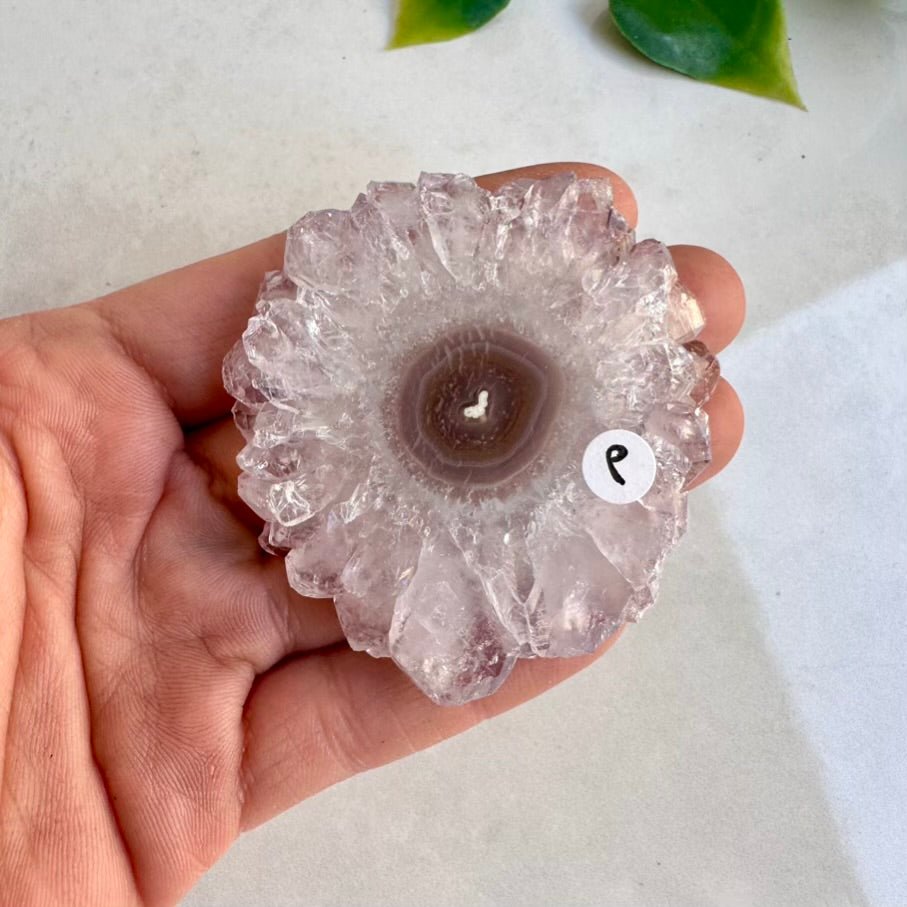Amethyst Stalactite Slice, Amethyst Healing Crystals, Natural Amethyst Flower - FairyGardenGlow