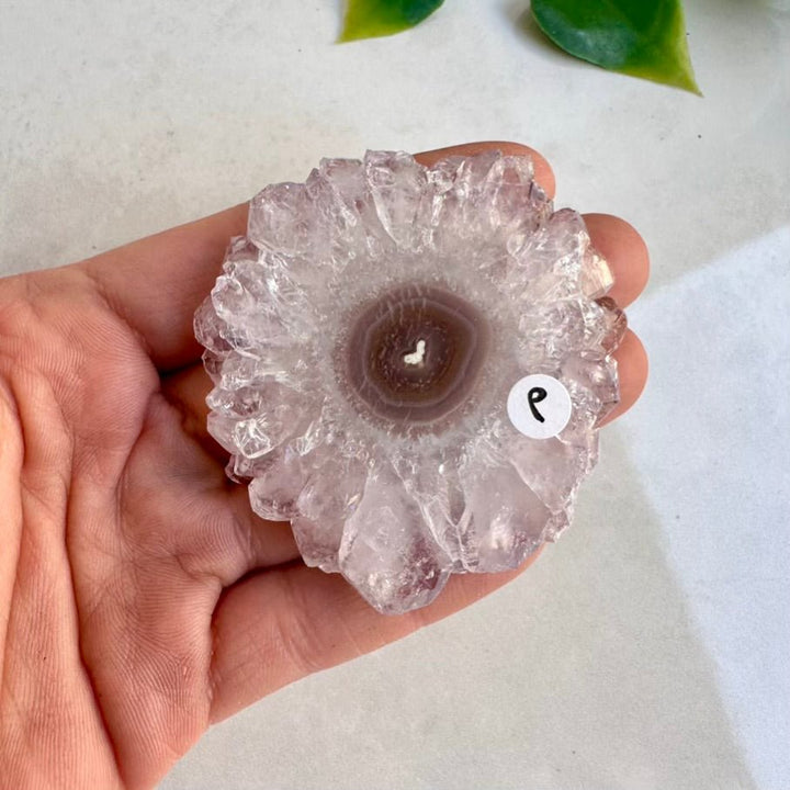 Amethyst Stalactite Slice, Amethyst Healing Crystals, Natural Amethyst Flower - FairyGardenGlow