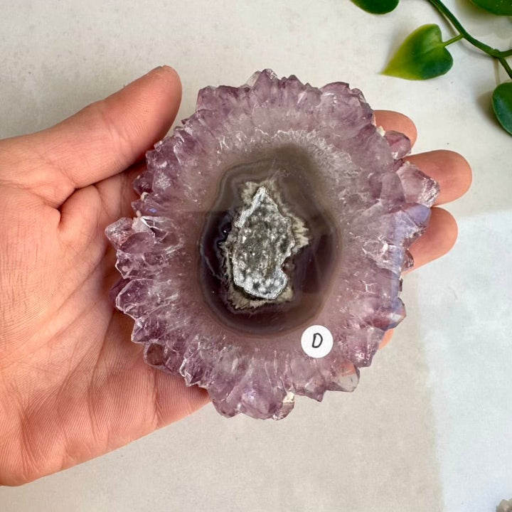 Amethyst Stalactite Slice, Natural Amethyst Flower, Large Amethyst Slice - FairyGardenGlow