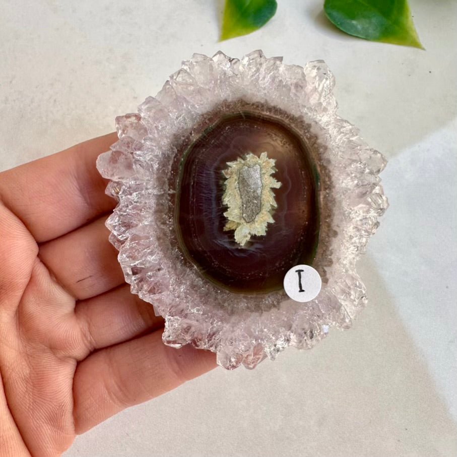 Amethyst Stalactite Slice, Large Amethyst Crystal, Natural Amethyst Stone - FairyGardenGlow