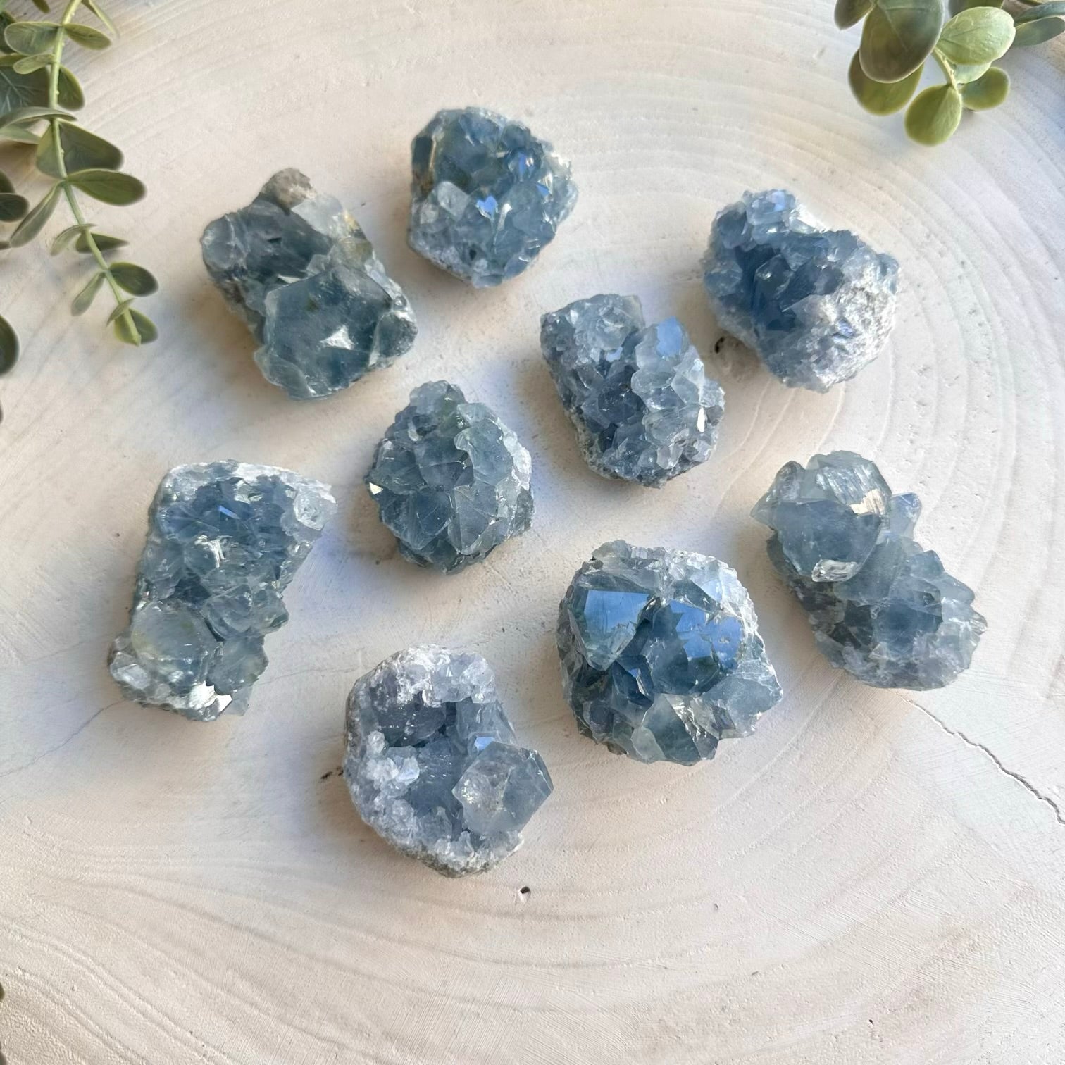 Celestite cluster with soft blue crystal formations