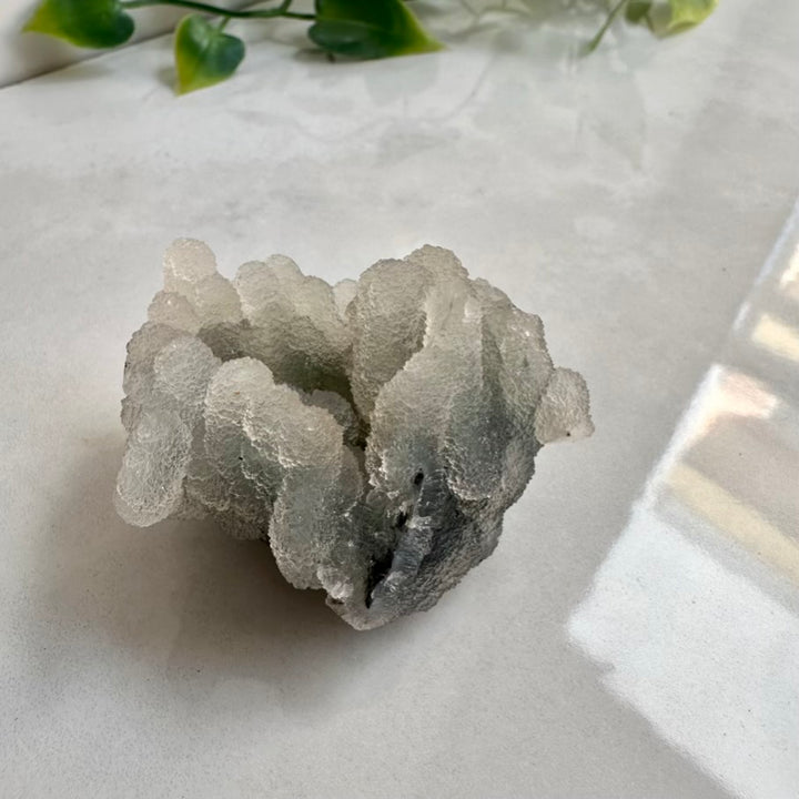 Chalcedony Specimen – Unique Natural Grey Chalcedony Cluster for Calm, Balance & Peaceful Energy - FairyGardenGlow