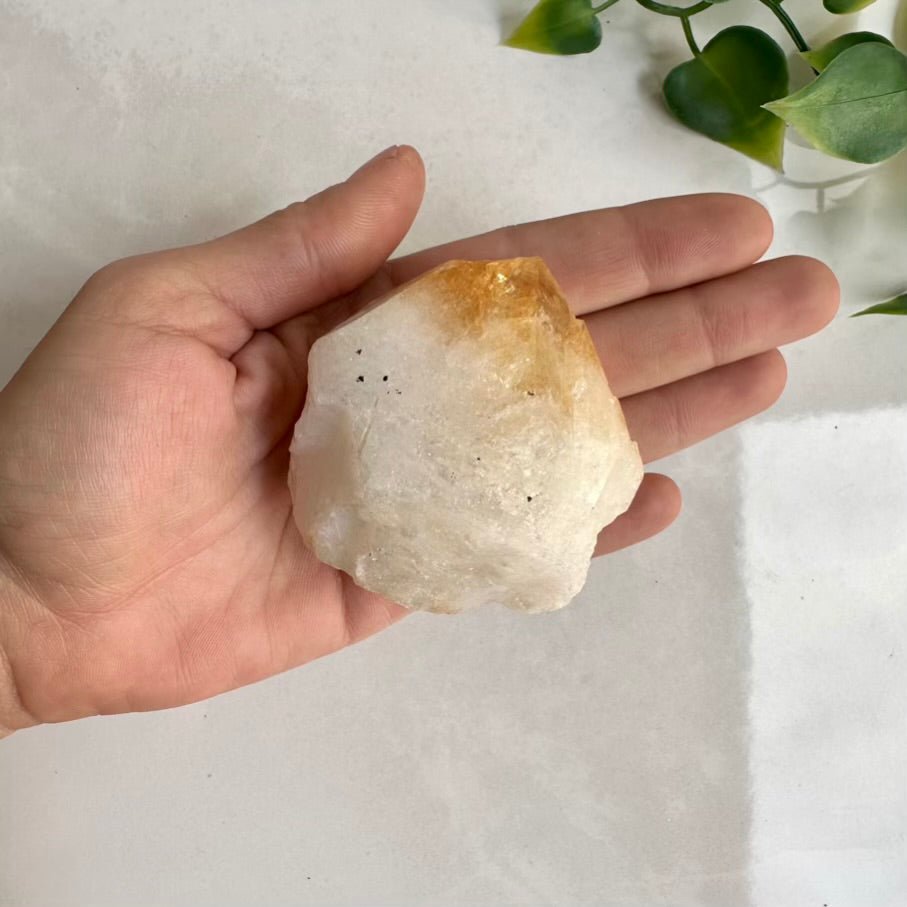 Citrine Crystal Point – Polished Citrine Stone (Heat - Treated Amethyst) for Joy, Abundance & Positive Energy - FairyGardenGlow