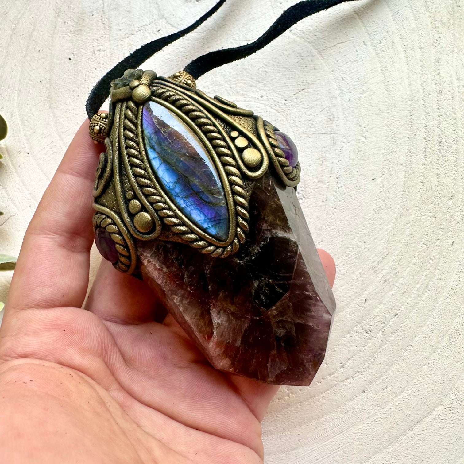 Crystal healing pendant necklace designed with powerful natural gemstones for meditation and intention setting.