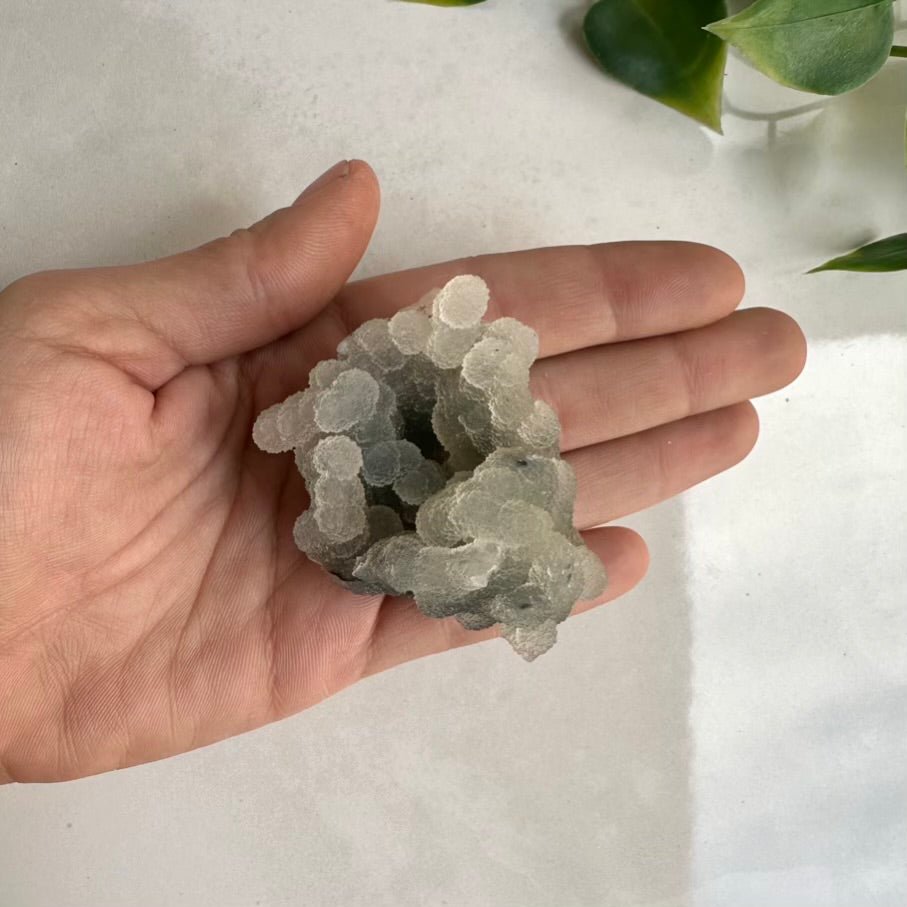 Chalcedony Specimen – Unique Natural Grey Chalcedony Cluster for Calm, Balance & Peaceful Energy - FairyGardenGlow