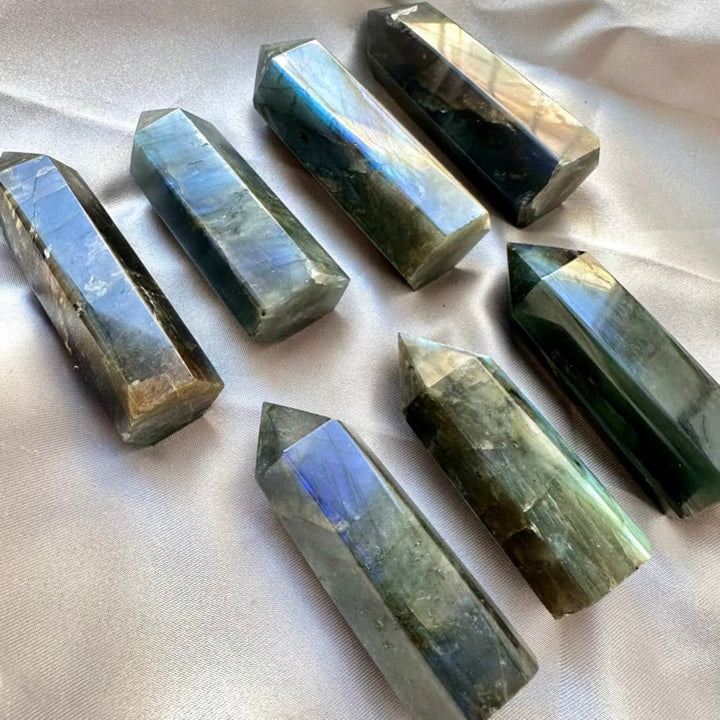 Labradorite Tower – Small Polished Crystal Point for Protection, Intuition & Energy Transformation - FairyGardenGlow