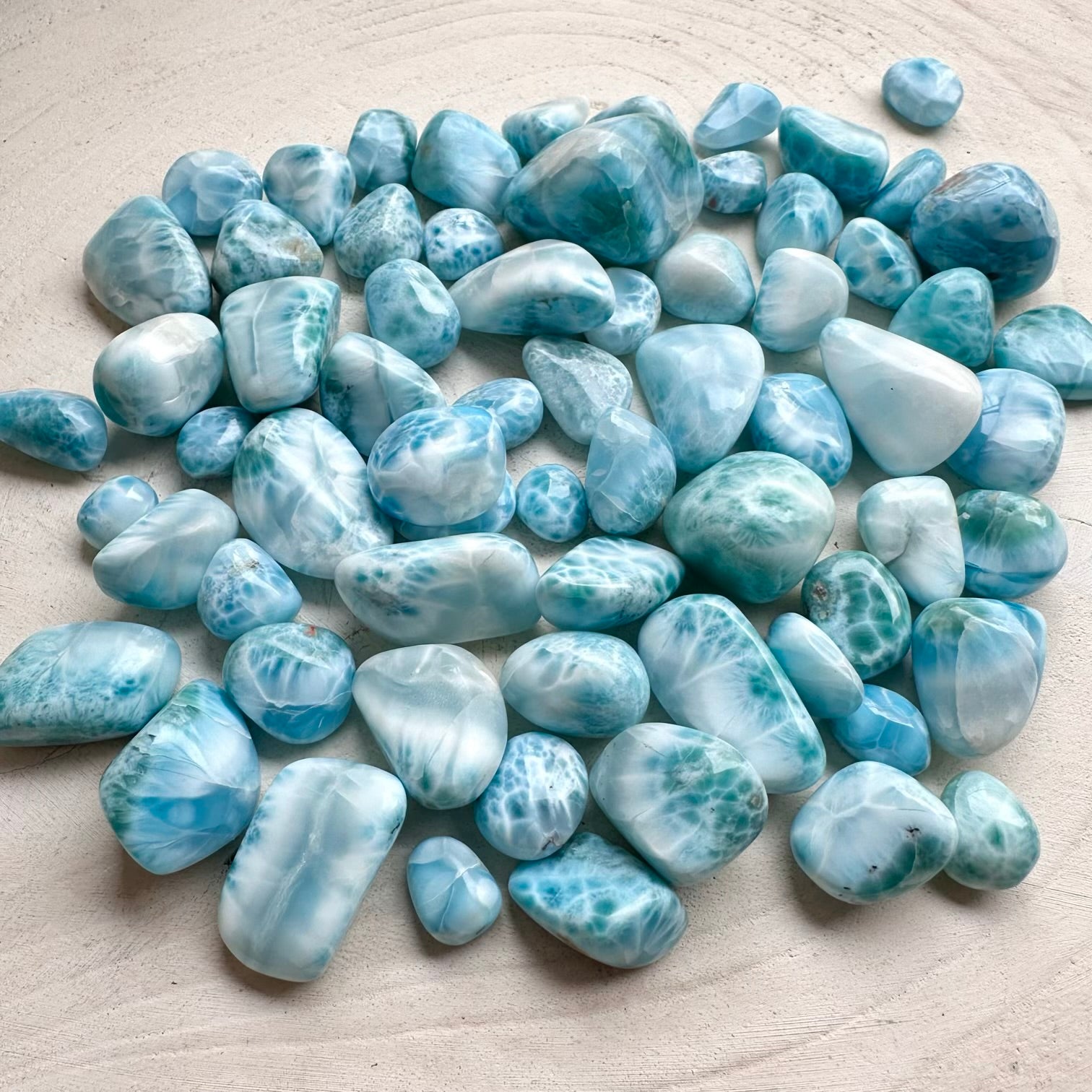 Blue larimar pocket stone polished gemstone