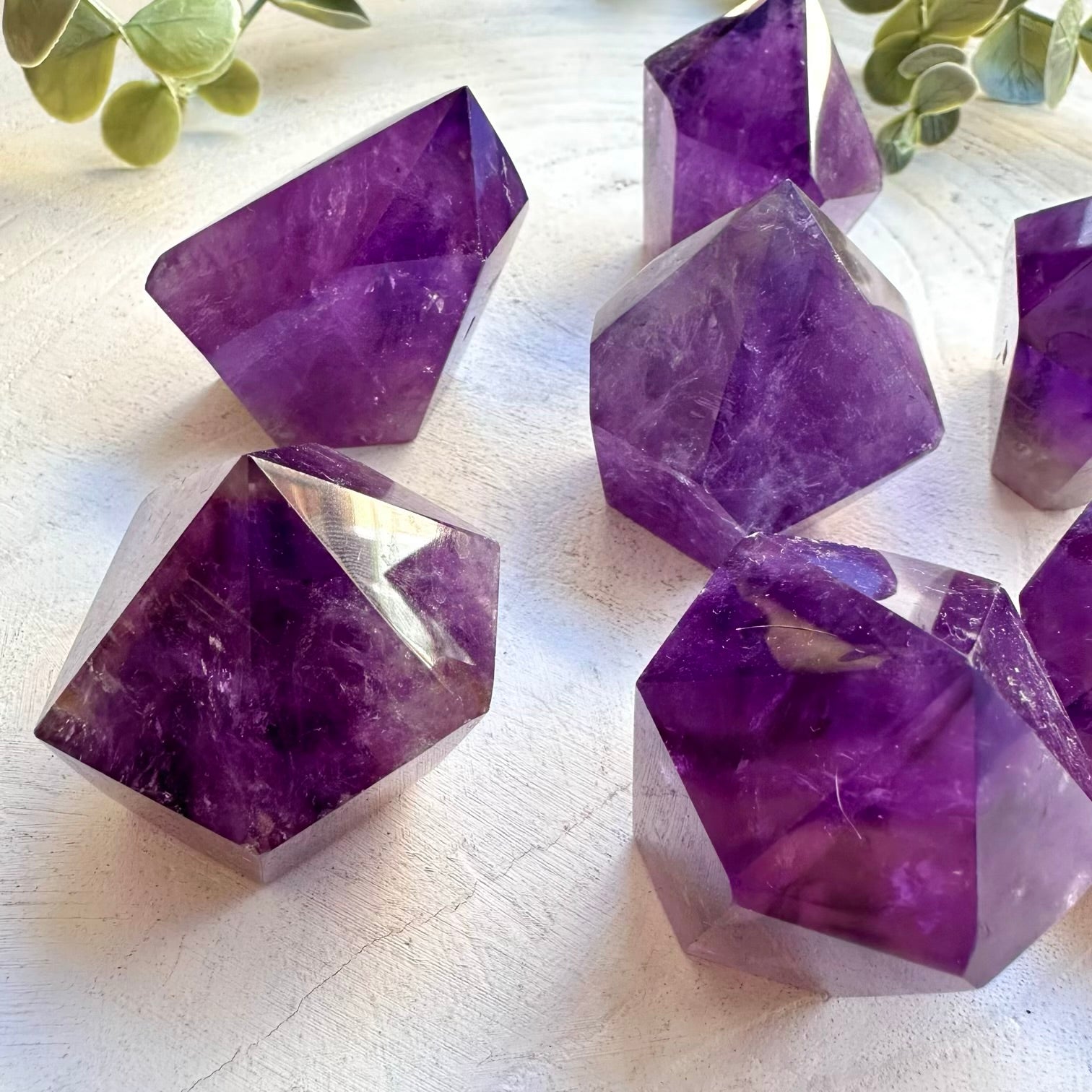 Natural polished amethyst crystal point specimen