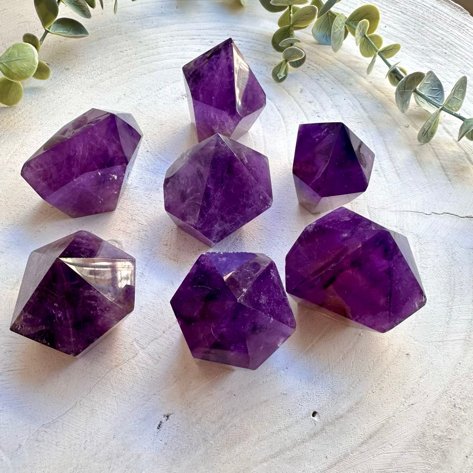 Natural amethyst crystal specimen with deep purple color