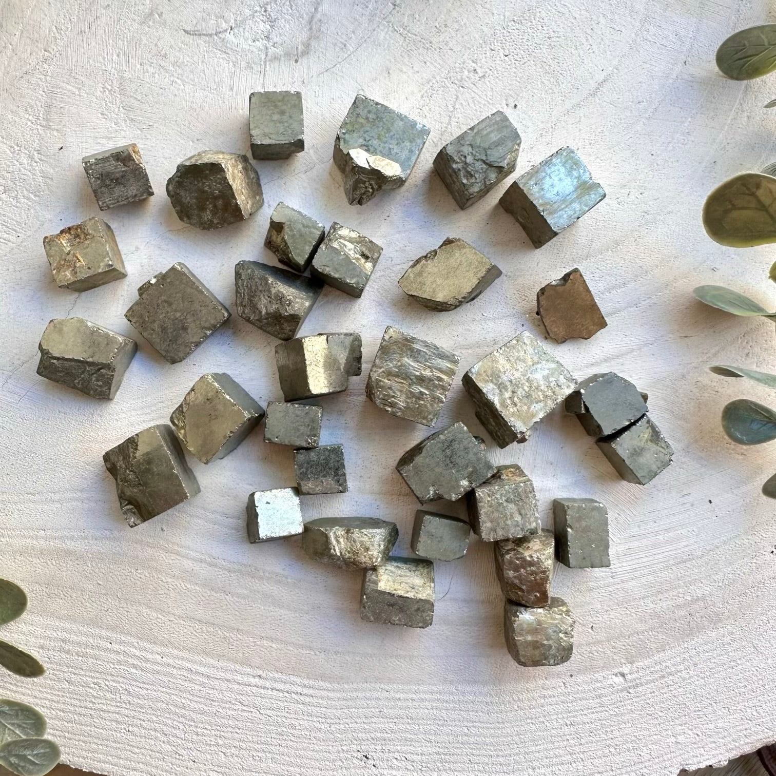 Natural pyrite mineral with cubic crystal structure