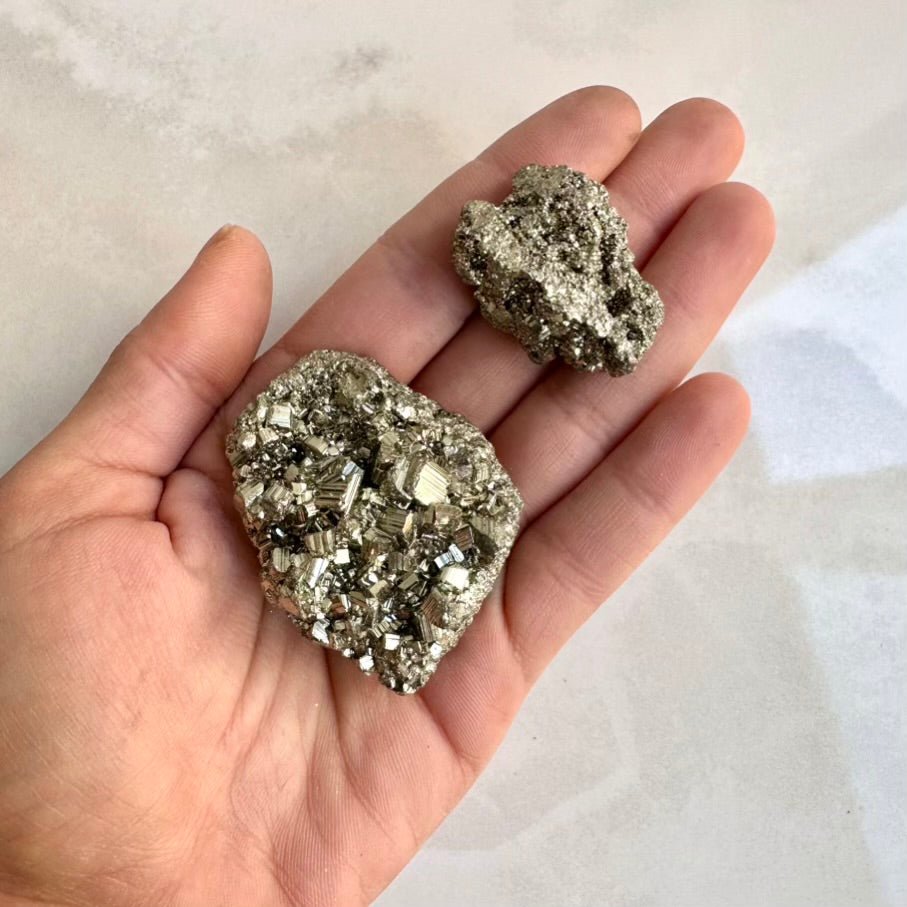 Pyrite Cluster – Natural Pyrite Stone, Golden Mineral Specimen for Protection & Abundance - FairyGardenGlow