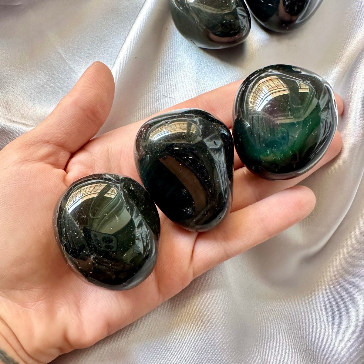 Rainbow Obsidian – Natural Polished Protective Stone for Grounding, Emotional Healing & Energy Balance (1 or 5 Pieces Set) - FairyGardenGlow