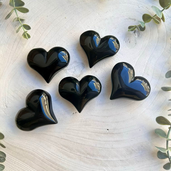 Rainbow obsidian heart crystal mineral specimen