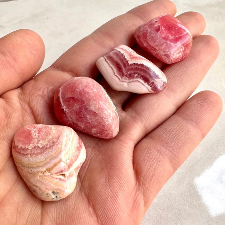 Rhodochrosite Stone – Natural Polished Crystal for Love, Joy & Emotional Healing (1 or 5 Pieces) - FairyGardenGlow