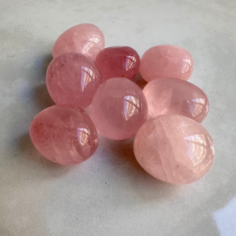 Rose Quartz Crystal – Natural Polished Gemstone A - Quality for Love, Healing & Self - Compassion (1 or 5 Pieces) - FairyGardenGlow