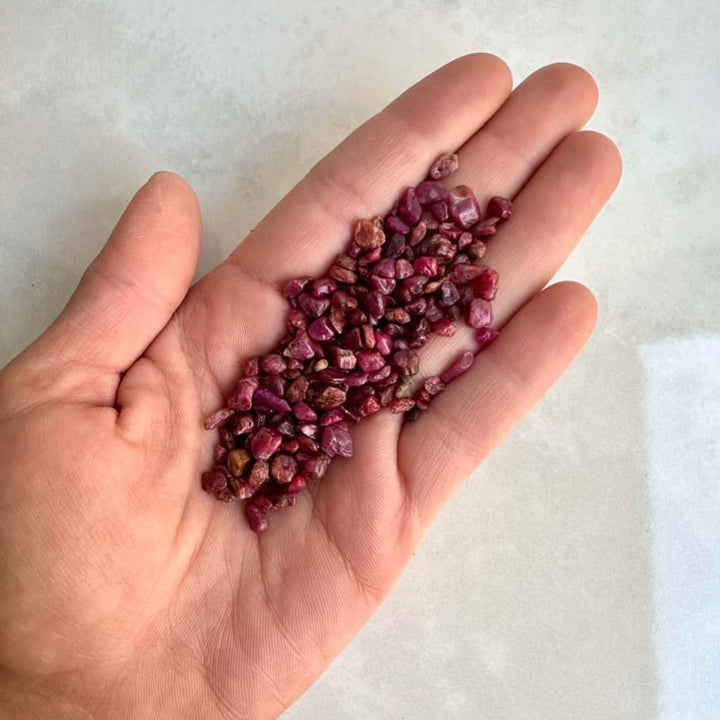 Ruby Chips – Natural Ruby Stones Lot, Small Healing Crystals for Passion, Courage & Vitality - FairyGardenGlow