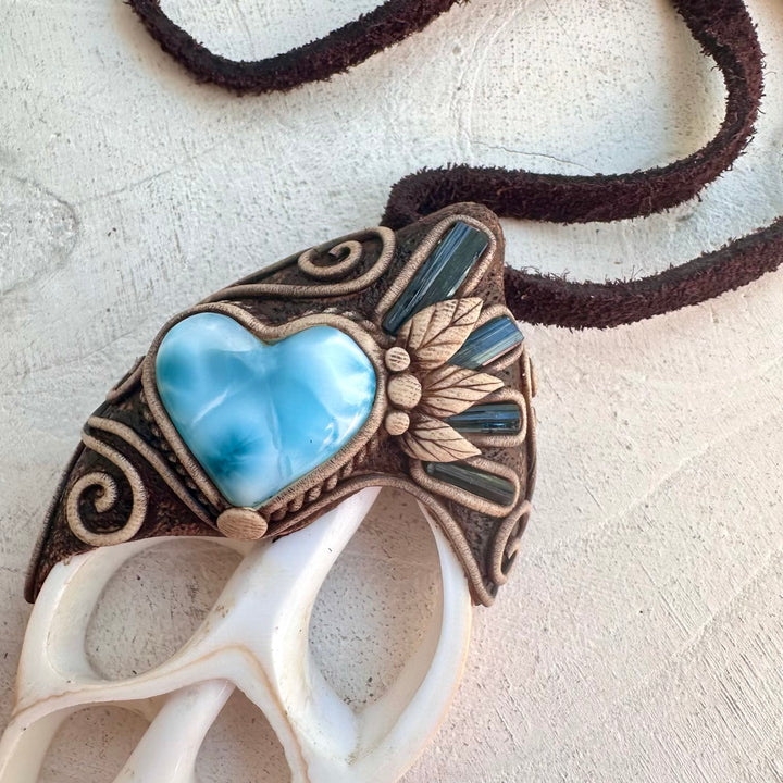 Healing crystal jewelry combining ocean gemstones and Arabian Tibia shell