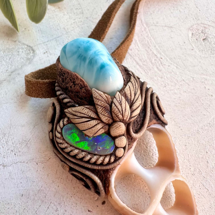 Crystal healing necklace inspired by sea and water energy