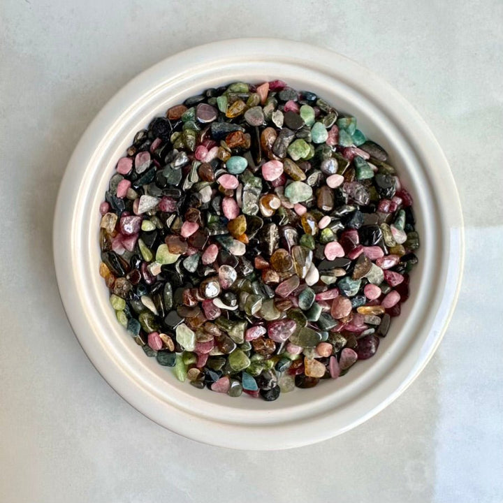 Tourmaline Mix Chips – Natural Multicolor Tourmaline Stones Lot, Small Healing Crystals for Protection & Balance - FairyGardenGlow