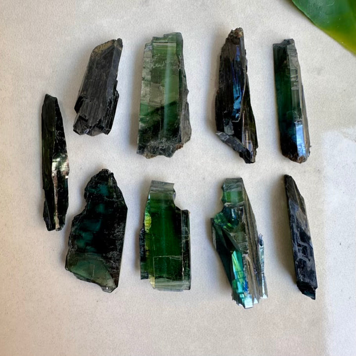 Small natural Vivianite – green mineral crystal for energy balance