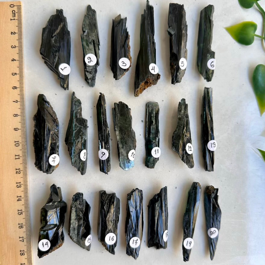 Natural green Vivianite mineral – raw crystal specimen for collectors