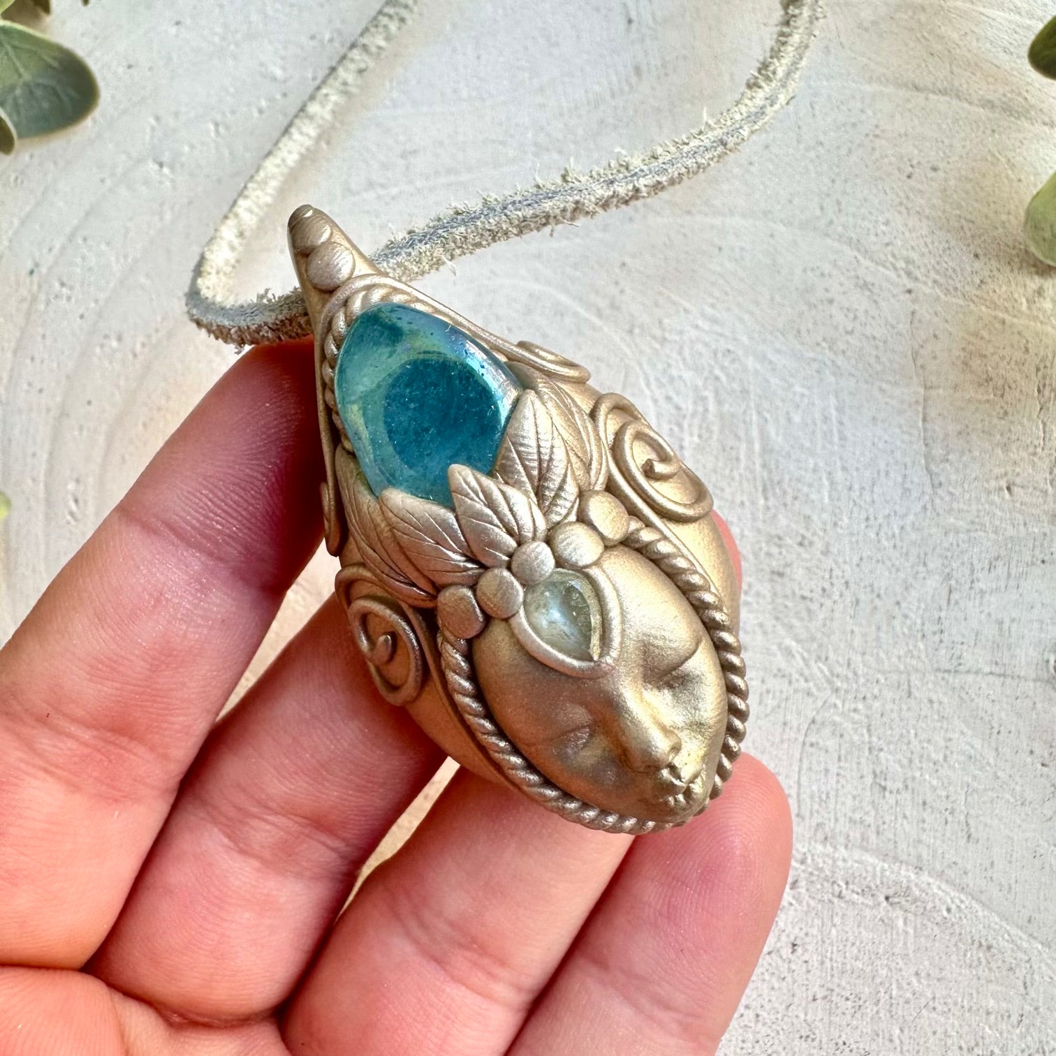 Fantasy jewelry crystal necklace mystical high vibration energy piece