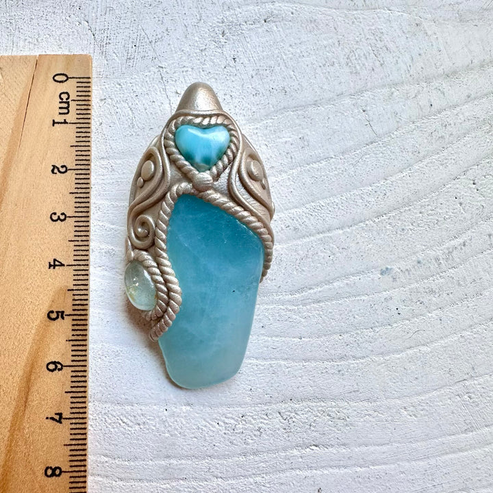 Healing stone necklace crystal talisman for clarity and emotional flow