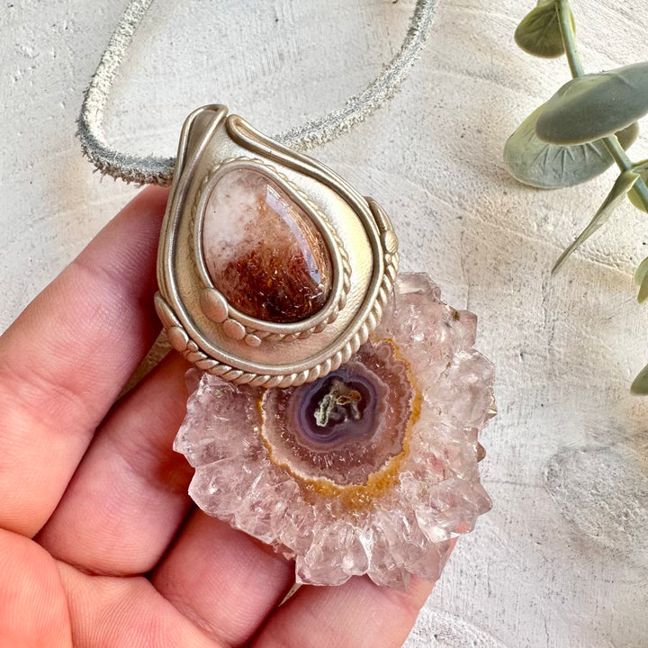 Statement crystal necklace goddess jewelry grounding energy piece