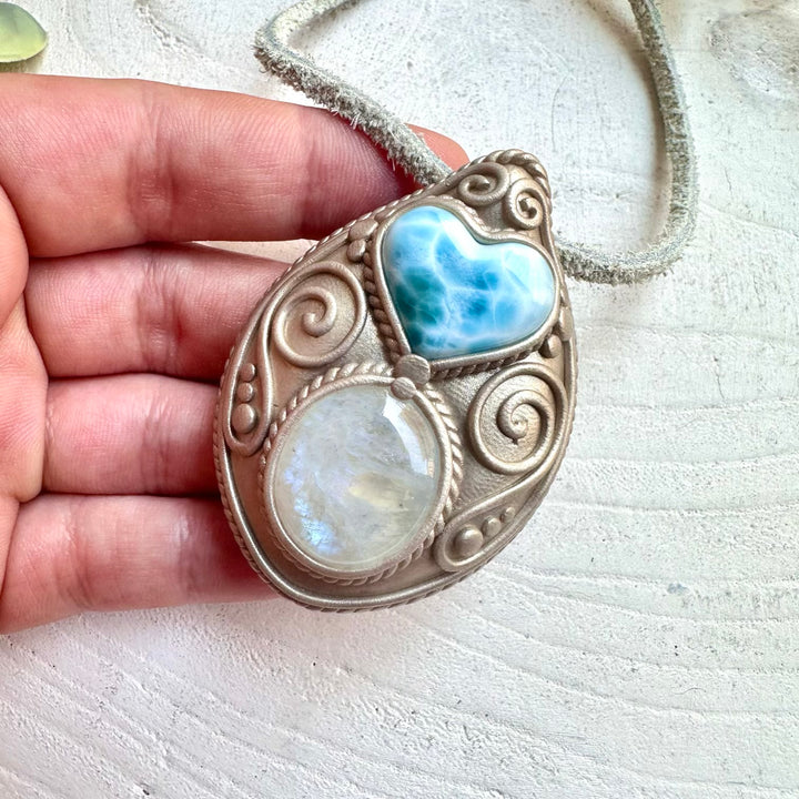Healing stone necklace crystal talisman for emotional balance and peace
