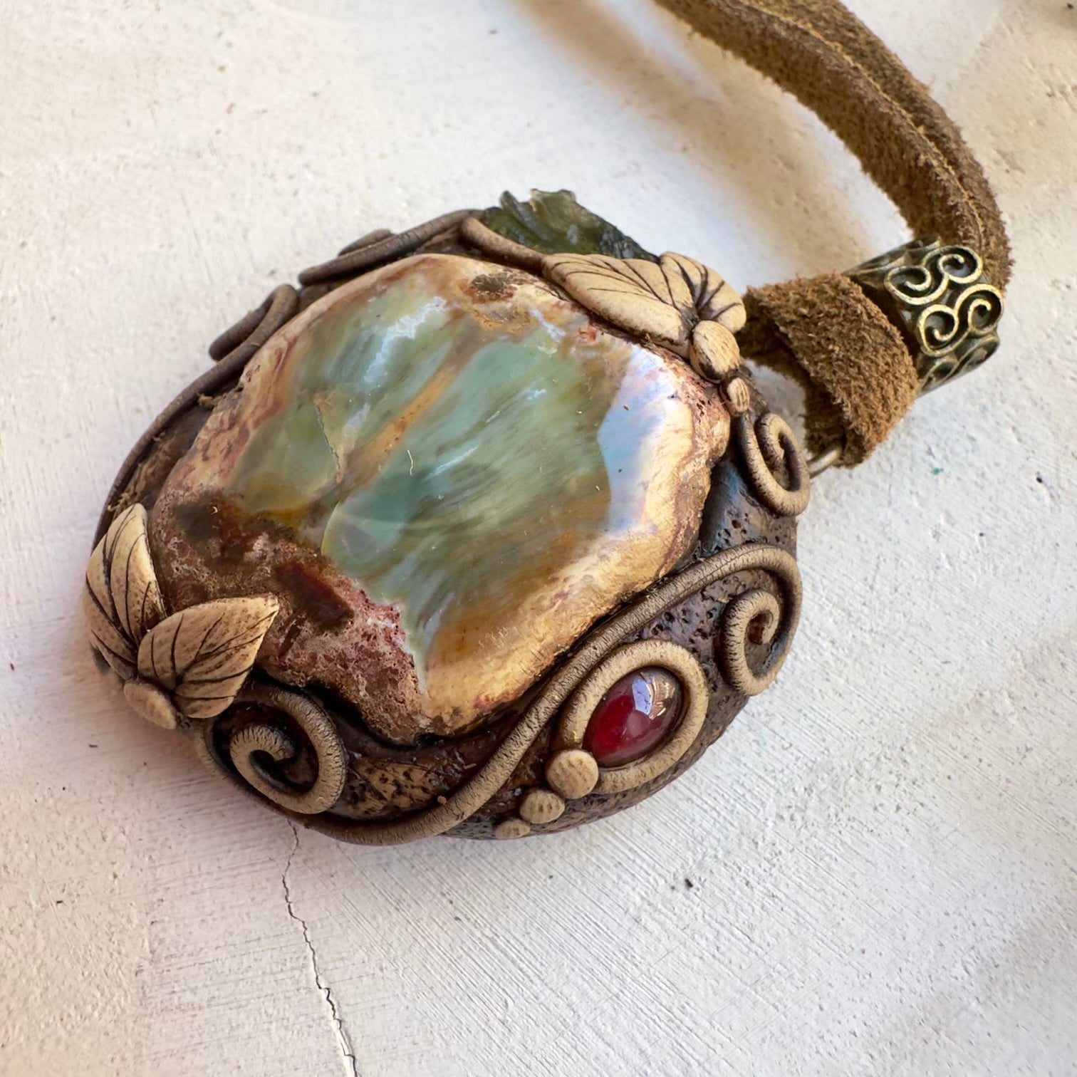 Natural stone necklace designed for grounding and transformation
