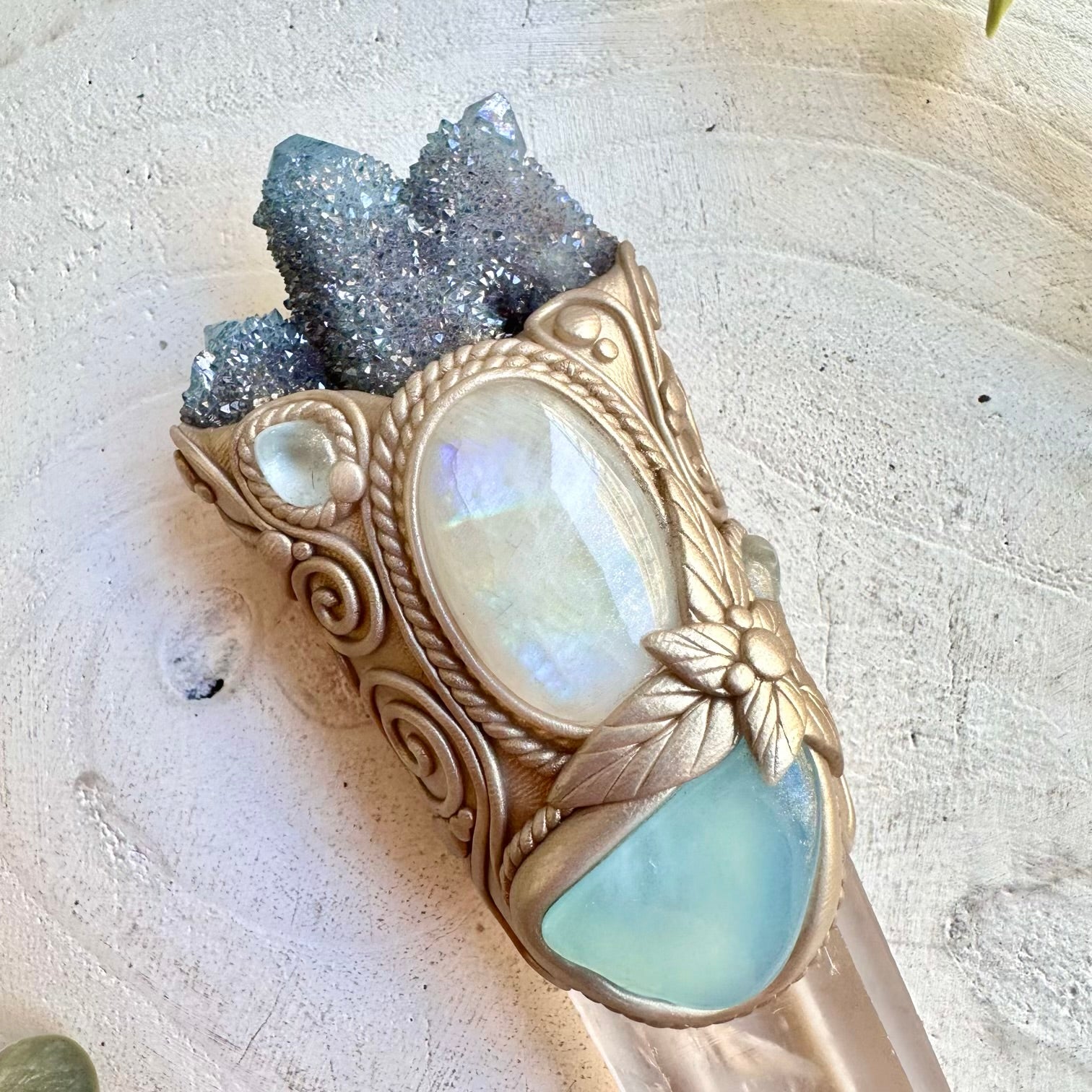 Spiritual crystal manifestation tool for meditation chakra balancing and intention setting