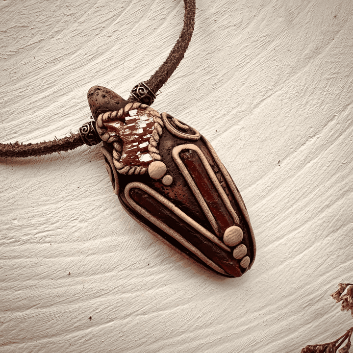 Orange Kyanite and Vanadinite Pendant Necklace - FairyGardenGlow