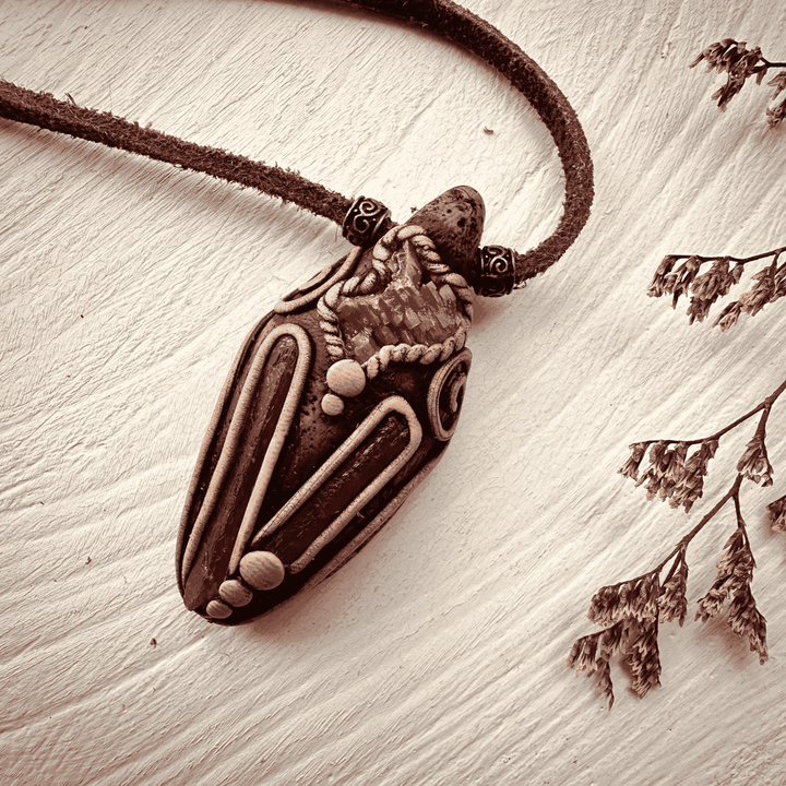 Orange Kyanite and Vanadinite Pendant Necklace - FairyGardenGlow