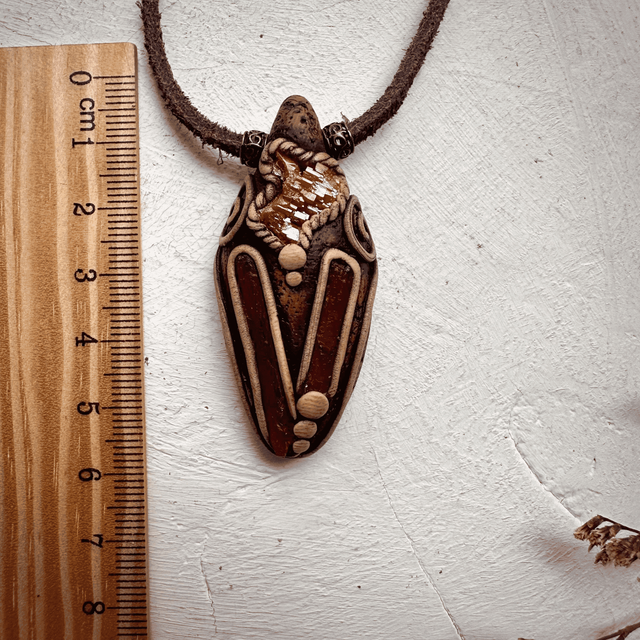 Orange Kyanite and Vanadinite Pendant Necklace - FairyGardenGlow