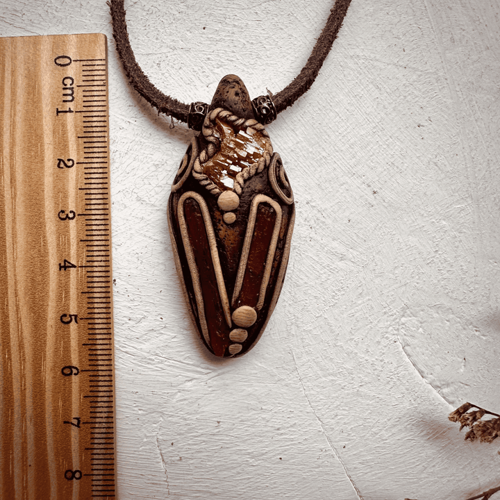 Orange Kyanite and Vanadinite Pendant Necklace - FairyGardenGlow