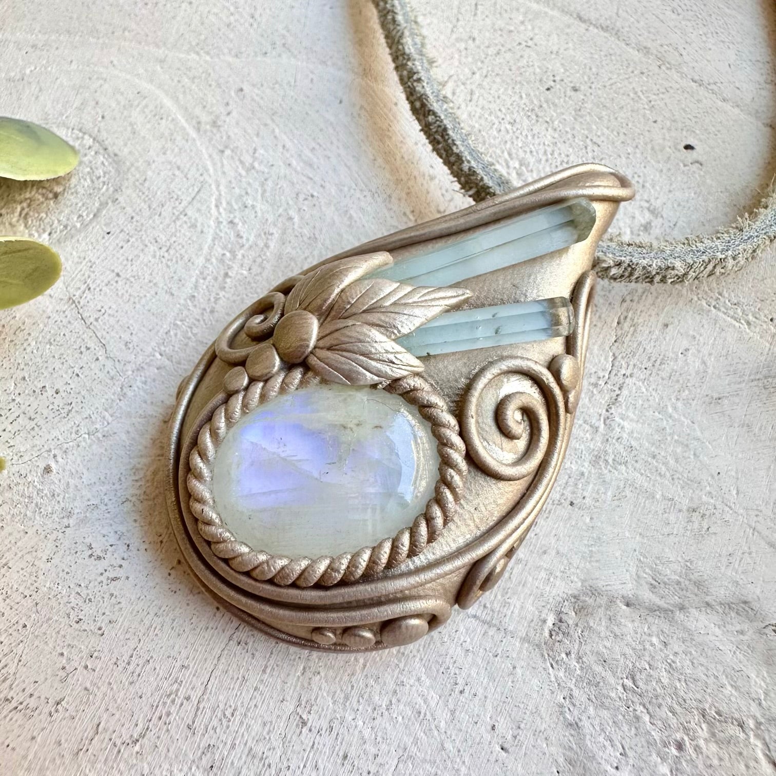 Healing stone necklace crystal talisman for emotional balance and peace