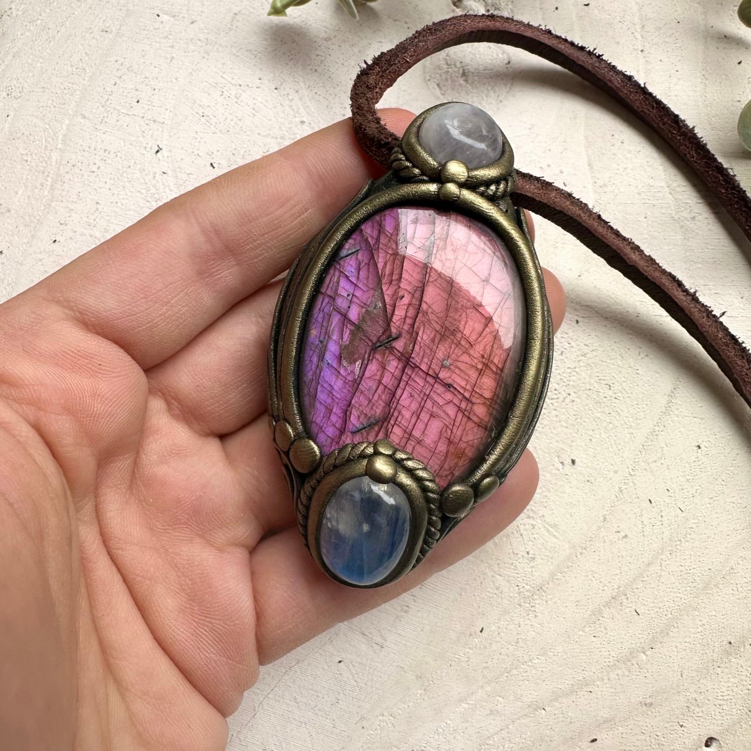 Crystal pendant necklace designed for love intuition and gentle energy