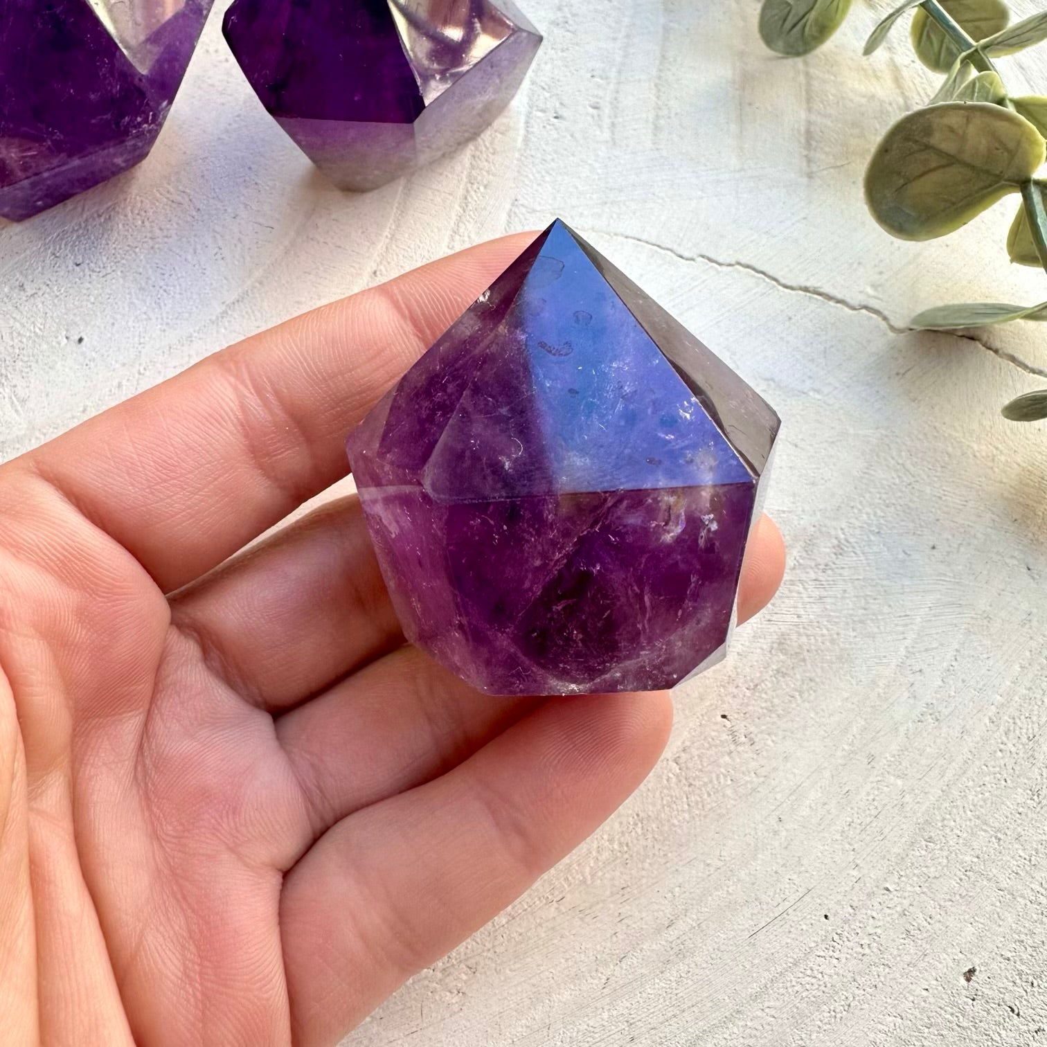 Natural amethyst crystal point for crystal healing and meditation