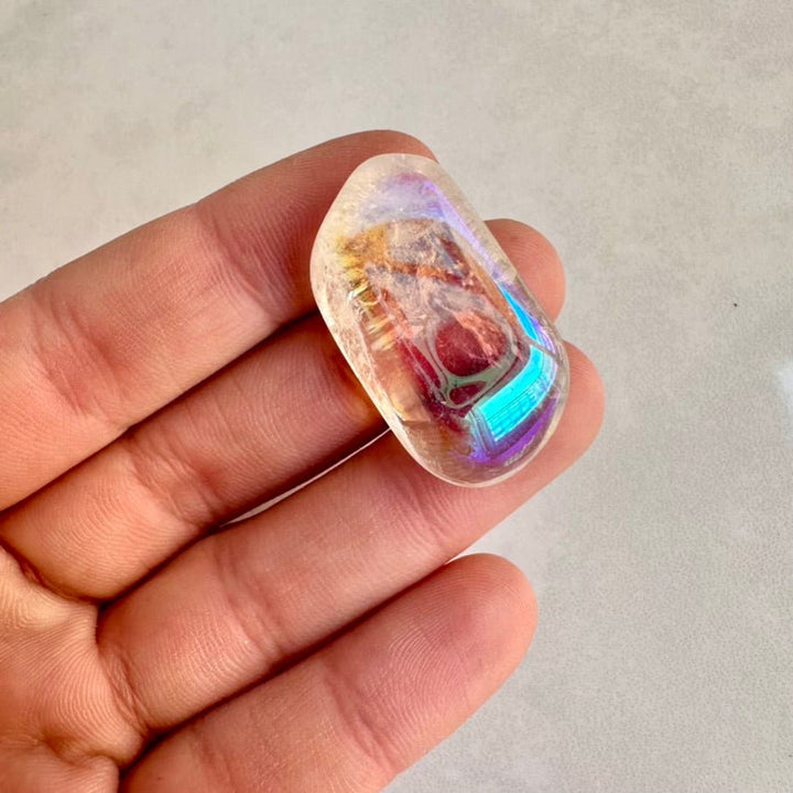 Angel Aura Quartz Polished Crystal – Natural Healing Gemstone for Peace & Joy (1 or 5 Pieces) - FairyGardenGlow