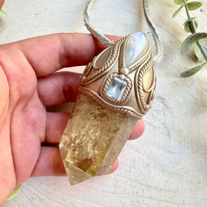 Healing stone wand crystal talisman for emotional balance and focus